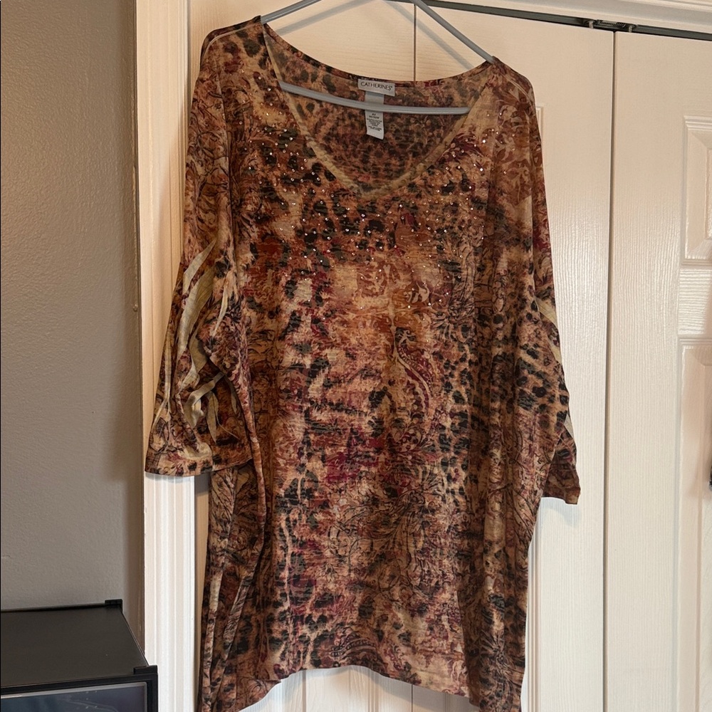 Catherines Multicolor Patterned Blouse